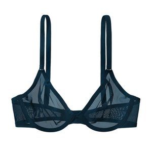 NWT CUUP The Plunge Mesh Bra, Size 36G in Ocean